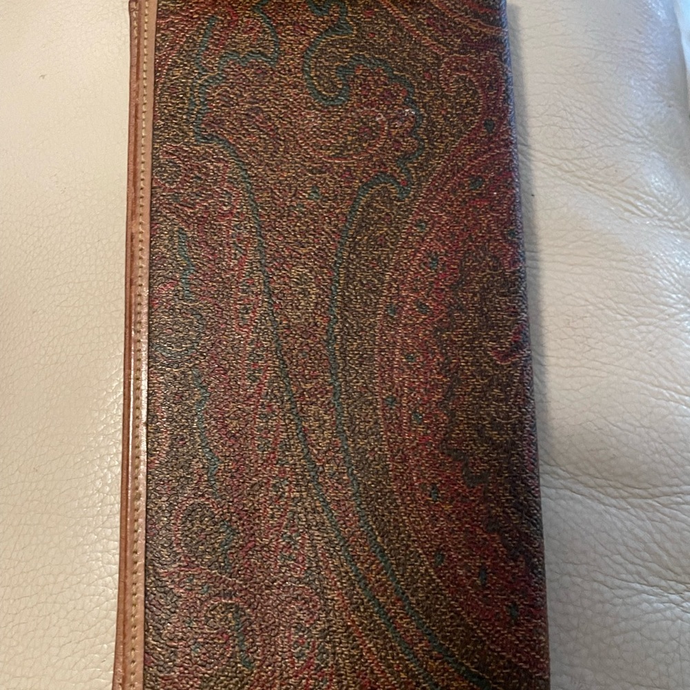 Etro Brown and Red Paisley Key & Card Holder